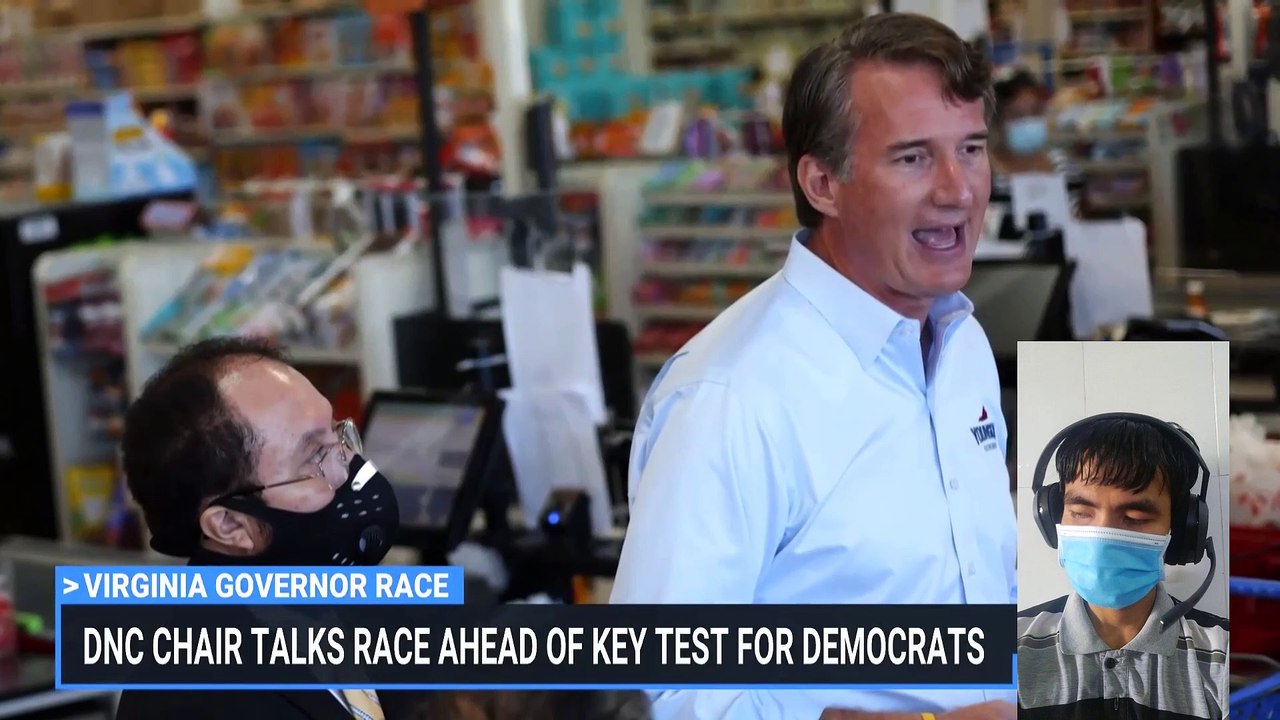 DNC chair Jaime Harrison says former President Donald Trump's "presence is looming still in American politics" and calls Virginia GOP gubernatorial nominee, Glenn Youngkin, a "Trump acolyte."