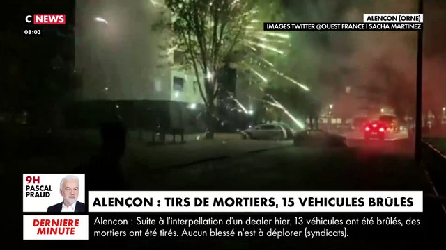Alençon : Tirs de mortiers cette nuit contre des policiers et plus d'une dizaine de véhicules brûlés alors que les forces de l'ordre s'attaquent à un trafic de drogue