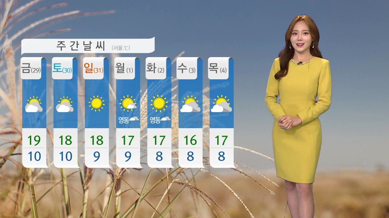 [날씨] 내일 전국 맑고 일교차 커...오전까지 내륙 곳곳 짙은 안개  / YTN