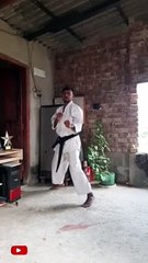 Karate fighting practice