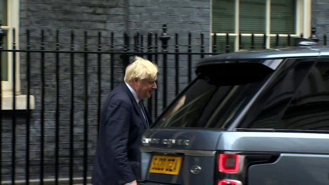 Boris Johnson departs Downing St for PMQs