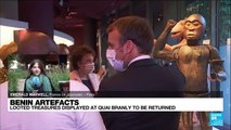 Benin art restitution: French President Emmanuel Macron visits the Quai Branly museum