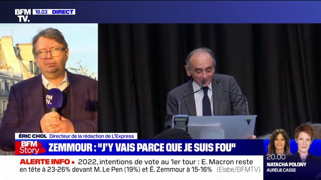 Éric Chol à propos d'Éric Zemmour: Il faut prendre le système de bulles au sérieux, elles n'éclatent pas nécessairement, c'est pourquoi il faut les démonter