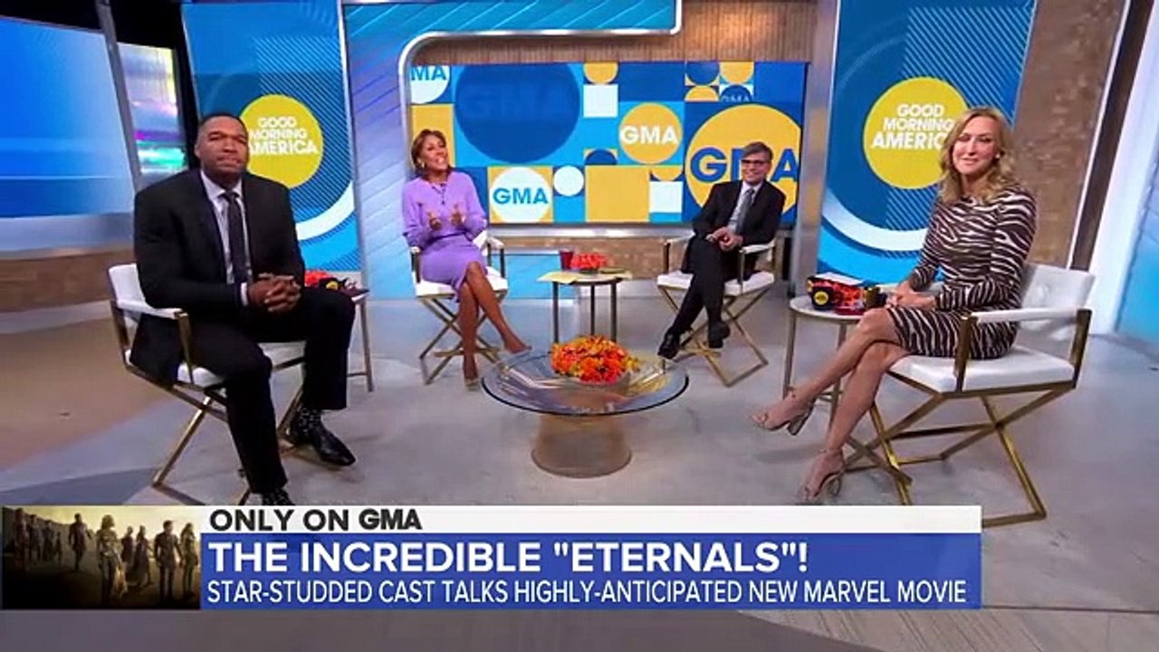 Angelina Jolie Kit Harrington and Salma Hayek talk Eternals l GMA