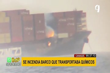 Canadá: se incendia barco que transportaba químicos