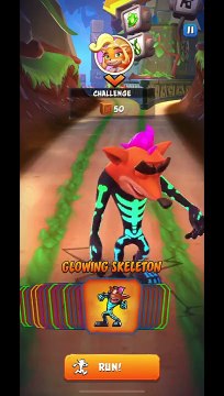 Glowing Skeleton Crash Bandicoot Skin Gameplay - Crash Bandicoot: On The Run!