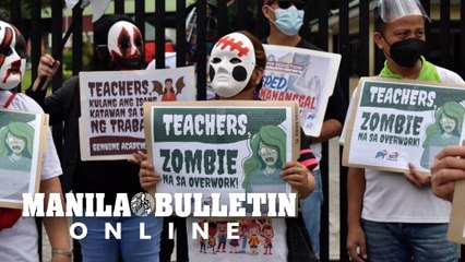 Teachers stage Halloween-themed protest, slam DepEd’s 'trick or threat' scheme