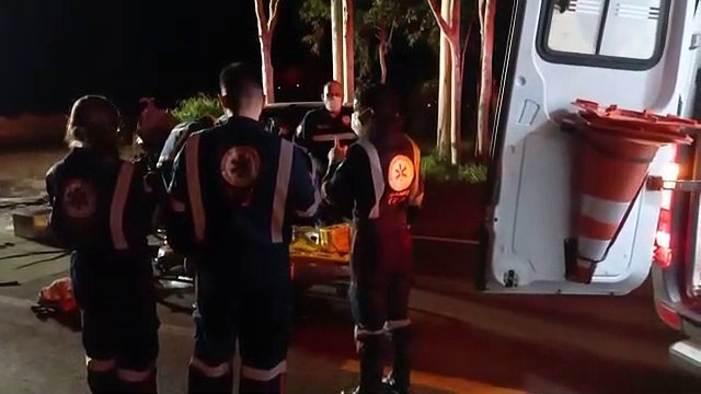 Veja como ficou o veículo que chocou contra caminhão canavieiro, próximo a Serra dos Dourados