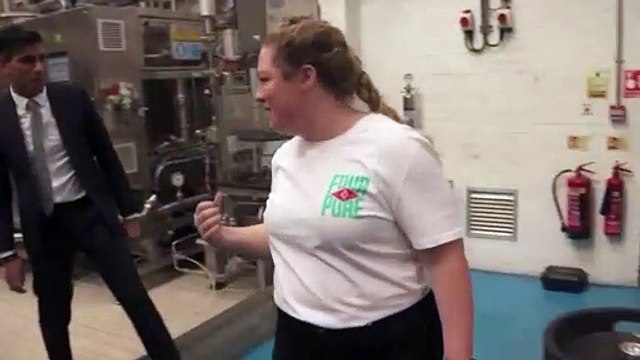 Prime Minister Boris Johnson and Chancellor Rishi Sunak visit brewery following Budget