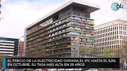 El precio de la electricidad dispara el IPC hasta el 5,5%  en octubre, su tasa más alta en 29 años