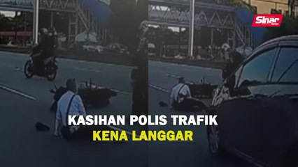 Kasihan polis trafik kena langgar