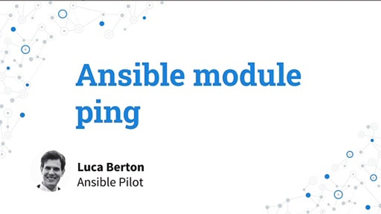 Test host availability - Ansible module ping