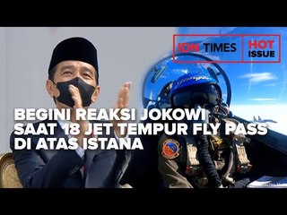 BEGINI REAKSI JOKOWI SAAT 18 JET TEMPUR FLY PASS DI ATAS ISTANA