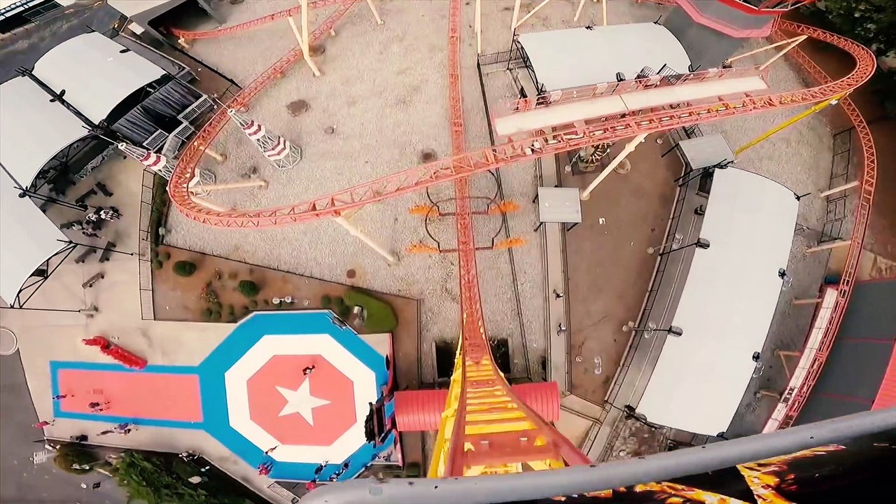 Dare Devil Dive Roller Coaster (Six Flags Over Atlanta, GA) 4K Roller Coaster POV