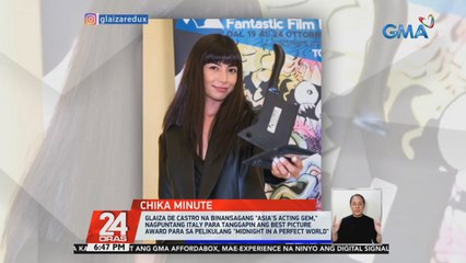 Glaiza de Castro na binansagang "Asia's Acting Gem," nagpuntang Italy para tanggapin ang best picture award para sa pelikulang "Midnight in a Perfect World" | 24 Oras