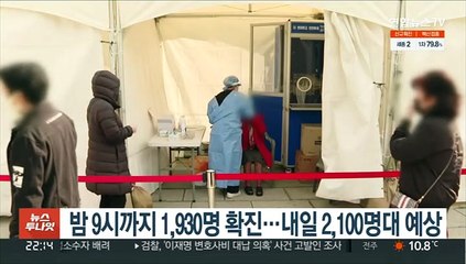 밤 9시까지 1,930명 확진…내일 2,100명대 예상