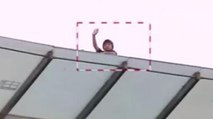 Shah Rukh's younger son Abram Khan waves at the Crowd