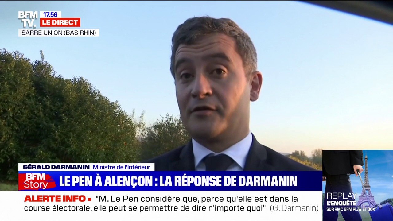 Le Pen à Alençon : "Ce genre de déplacement, c'est une insulte au travail des policiers" réagit Gérald Darmanin