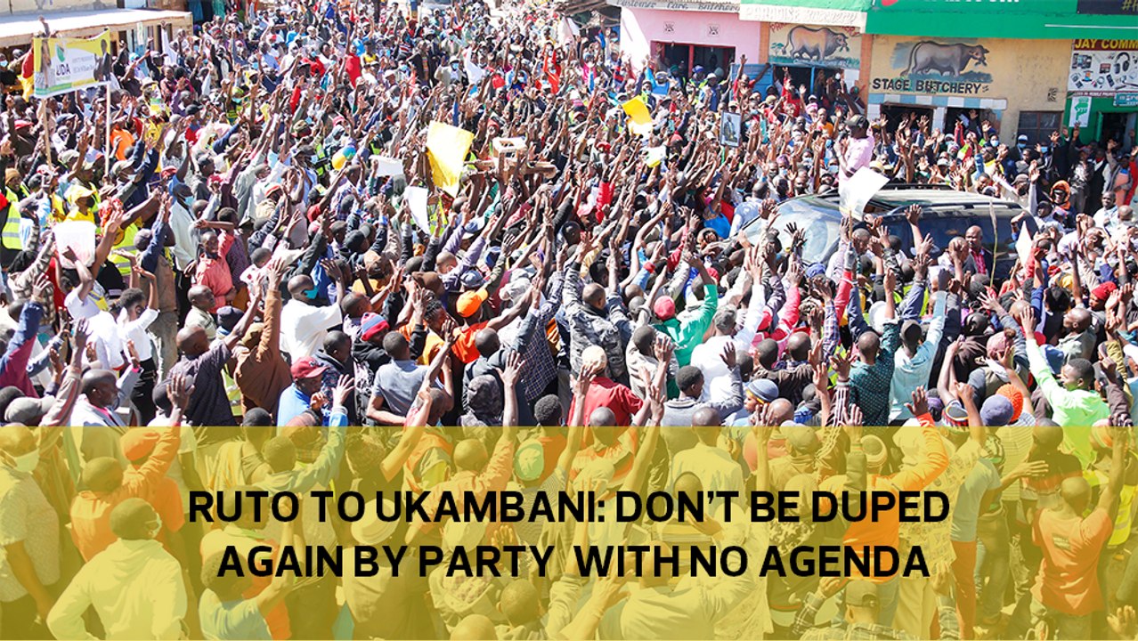 Ruto to Ukambani: Don't be duped again by party...