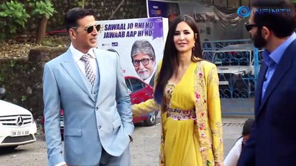 Katrina Kaif, Akshay Kumar & Rohit Shetty Spotted KBC Set Outside At Film City
