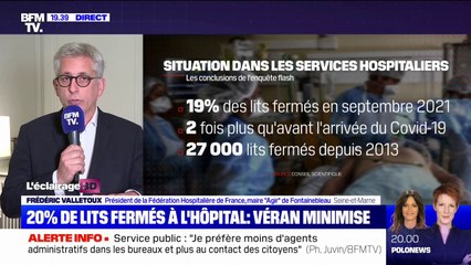 Lits fermés: "On est plus entre 5 et 10%, grand maximum" déclare Frédéric Valletoux