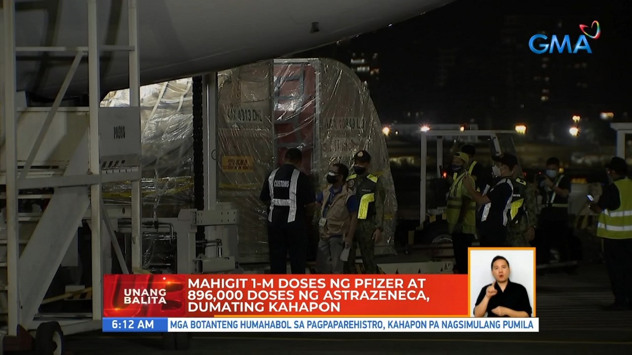 Mahigit 1-M doses ng Pfizer at 896,000 doses ng Astrazeneca, dumating kahapon | UB