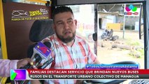 Familias destacan servicios que brindan nuevos buses rusos en el transporte urbano colectivo de Managua