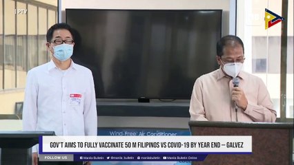 Gov't aims to fully vaccinate 50 M Filipinos vs COVID-19 by year end — Galvez