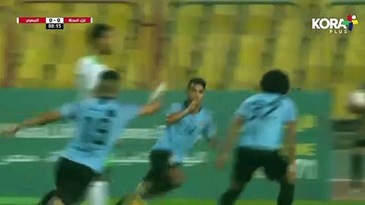 الدوري المصري_ الهدف الأول لغزل المحلة في شباك المصري عن طريق اللاعب هشام نبوي