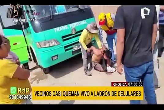 Chosica: vecinos enardecidos casi queman vivo a ladrón de celulares