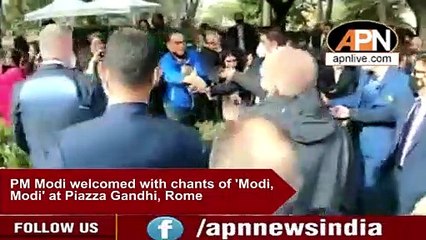 Watch_ 'Modi-Modi' Reverberates At Piazza Gandhi In Rome After The Arrival Of PM Narendra Modi