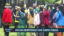 Pakai Pakaian Adat, Puluhan Siswa Hadiri Upacara Sumpah Pemuda di Kompleks Kemendikbudristek