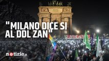 Milano, in 10mila protestano contro la bocciatura del Ddl Zan: 