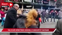 Taş ocağı nöbetinde horonlu Cumhuriyet Bayramı