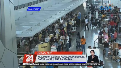 Mga pauwi sa kani-kanilang probinsya, dagsa na sa ilang paliparan | 24 Oras
