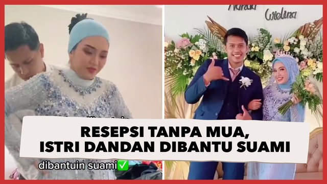 Pasangan Ini Gelar Resepsi Tanpa MUA, Pengantin Wanita Dandan Dibantu Suami