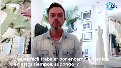 Javier Quintela, modisto artesano que crea pantalones para las novias el día de su boda