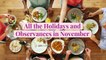All the Holidays and Observances in November