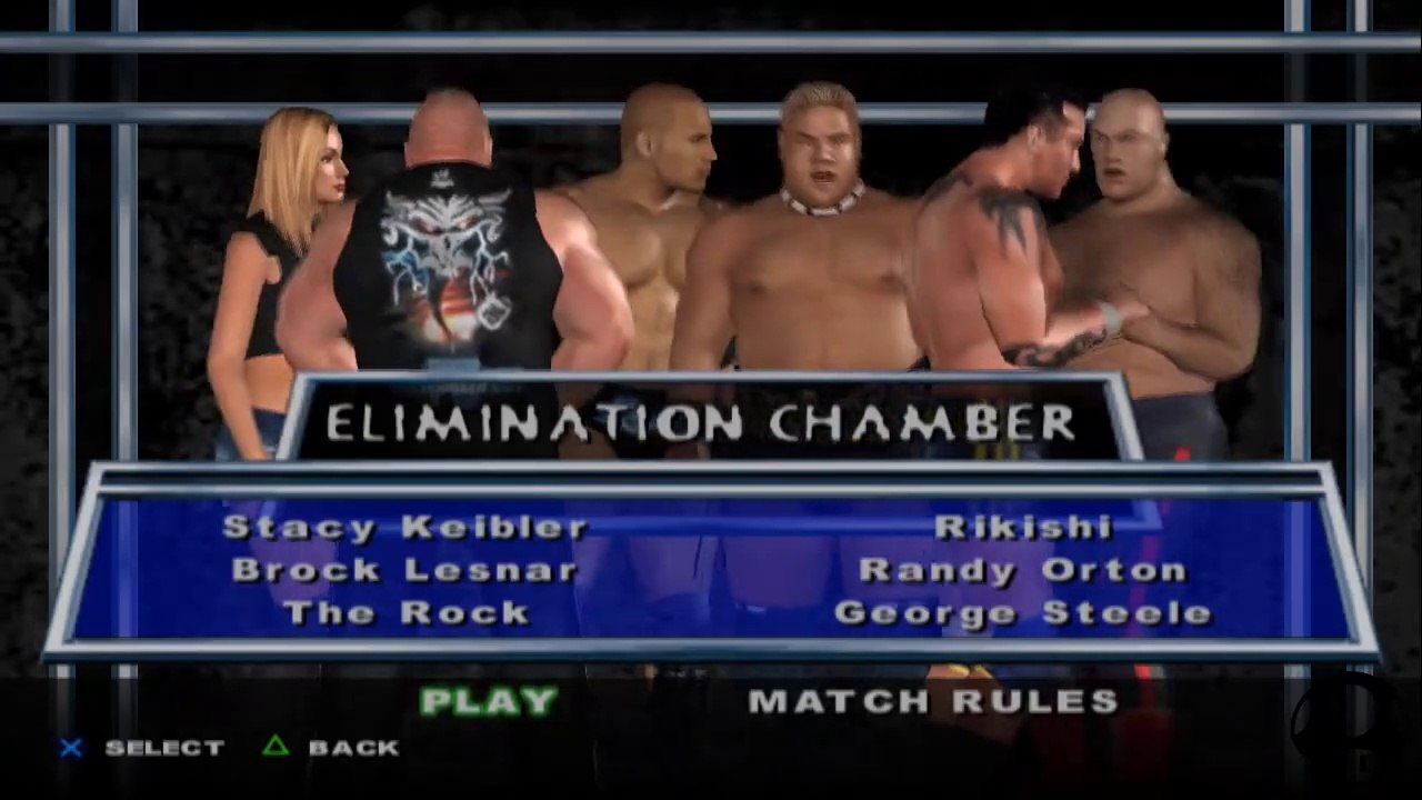 HCTP Stacy Keibler(ovr 100) vs Brock Lesnar vs The Rock vs Rikishi vs Randy Orton vs George Steele