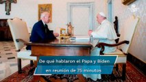 El papa Francisco le dijo a Biden que debería 
