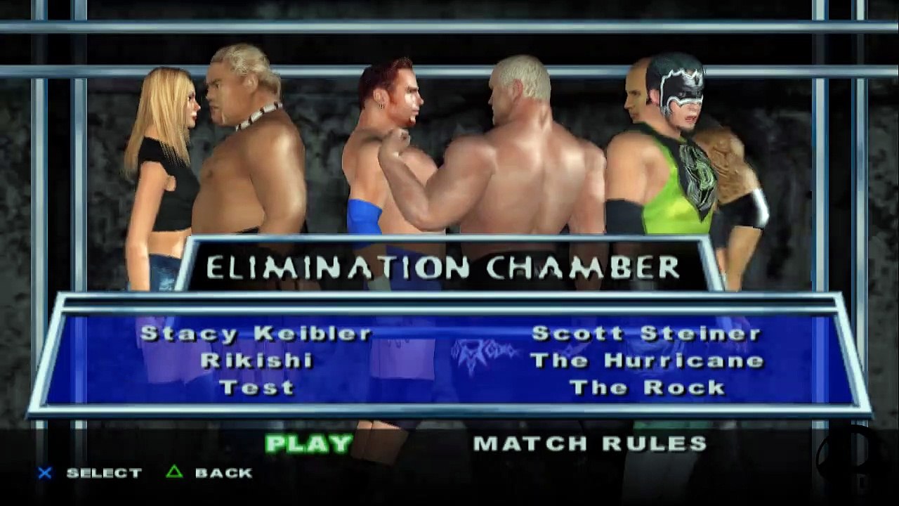 HCTP Stacy Keibler(ovr 100) vs Rikishi vs Test vs Scott Steiner vs The Hurricane vs The Rock