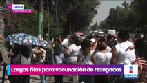 Rezagados hacen fila kilométrica para vacunarse contra Covid-19 en CDMX