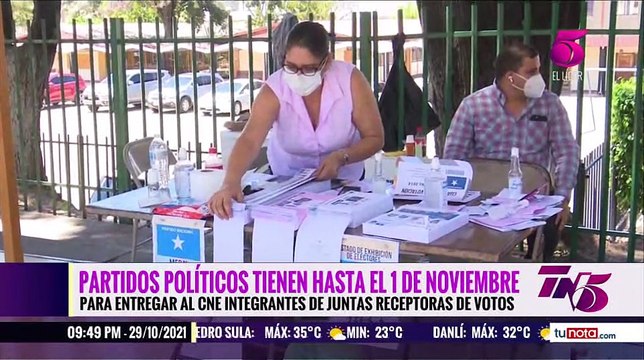 Partidos políticos tienen hasta el 1 de noviembre para entregar al CNE integrantes de juntas receptoras de votos.