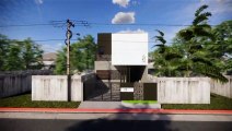 Desain rumah 2 lantai 6x14 meter industrial minimalis modern simpel