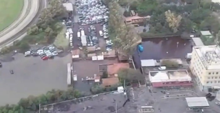 Maltempo a Catania, sorvolo aereo dei carabinieri su zone alluvionate (30.10.21)