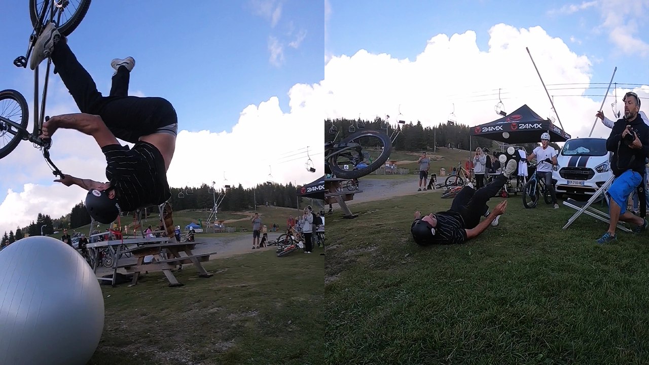 'French biker's NASTY CRASH after failing a risky 'Frontflip Balloon' stunt '