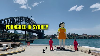 'Younghee, the creepy robot doll from Squid Game, pops up in Sydney ahead of Halloween'