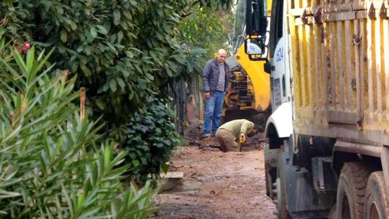 Alt yapı çalışmaları sırasında doğalgaz borusu delindi