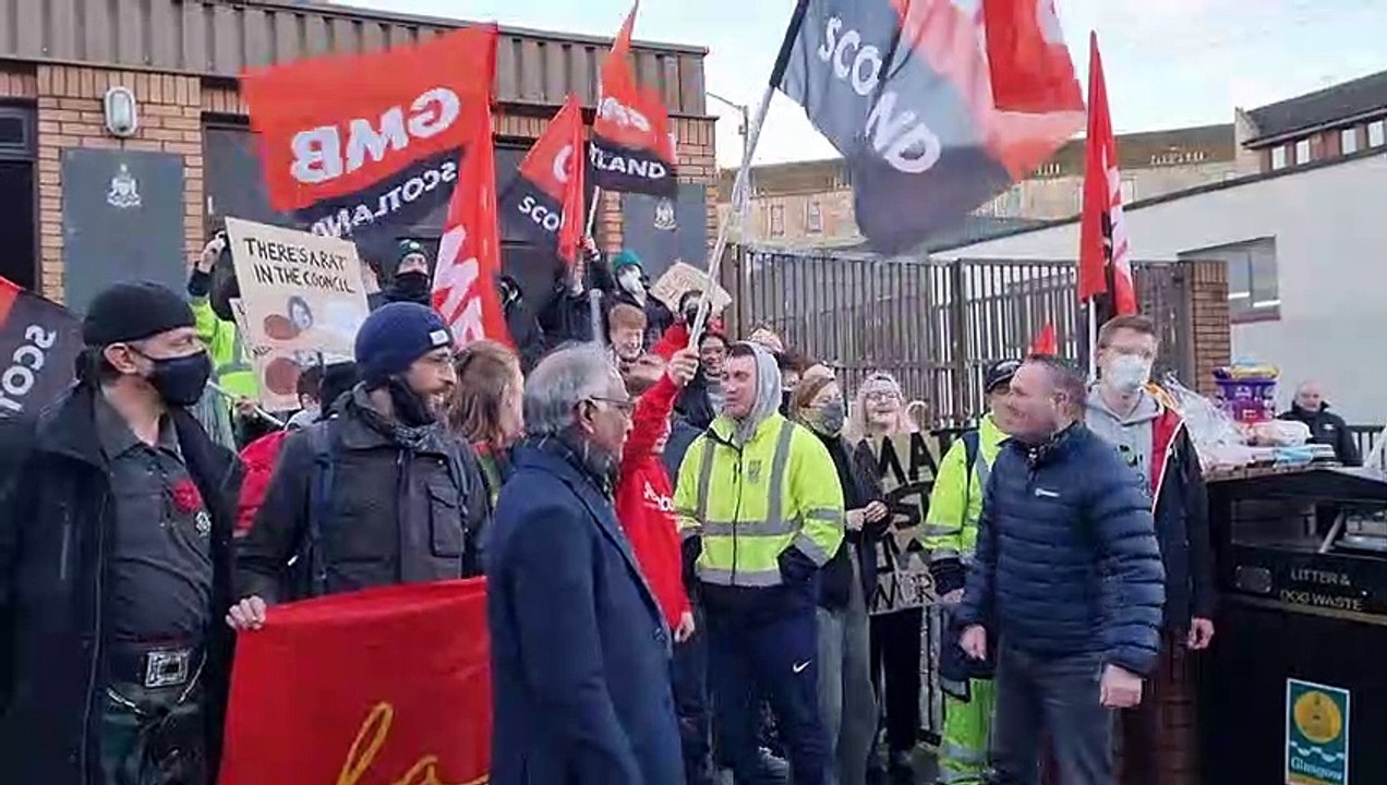 Glasgow City Council refuse workers get the party started while on strike video Dailymotion