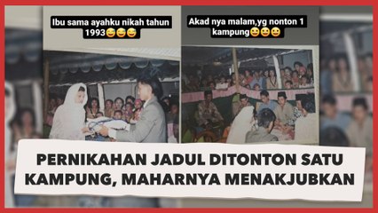 Viral Foto Pernikahan Jadul Ditonton Satu Kampung, Maharnya Menakjubkan